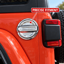 NINTE Fuel Tank Door Cover Fit for Jeep Wrangler JL 2018-2024 Chrome-Plated ABS Tape on Exterior Trim - NINTE