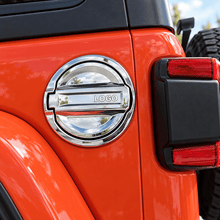 NINTE Fuel Tank Door Cover Fit for Jeep Wrangler JL 2018-2024 Chrome-Plated ABS Tape on Exterior Trim - NINTE