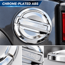 NINTE Fuel Tank Door Cover Fit for Jeep Wrangler JL 2018-2024 Chrome-Plated ABS Tape on Exterior Trim - NINTE