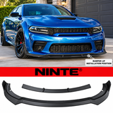 NINTE Front Bumper Lip Splitter Kit Fit for Dodge Charger Widebody 2020-2023 Matte Black ABS 4-Piece