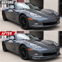 NINTE Front Bumper Lip Splitter Kit Fit for Chevrolet Corvette C6 Base 2006-2013 Matte Black Textured ABS 3-Piece ZR1 Style - NINTE