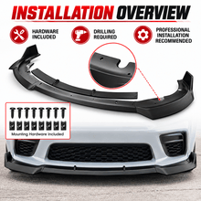 NINTE Front Bumper Lip Splitter Kit Fit for Dodge Charger Widebody 2020-2023 Matte Black ABS 4-Piece - NINTE