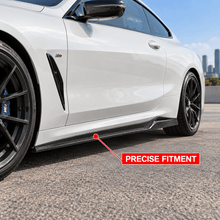 NINTE Side Rocker Skirt Extension Lip Kit Fit for BMW 8 Series G14 Cabrio G15 Coupe 2019-2024 Painted Carbon Fiber Look AC Style