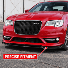 NINTE Front Bumper Lip Splitter Kit Fit for Chrysler 300 SRT 2015-2022 V2 Gloss Black Plastic 3 Piece Sport Style Without Logo - NINTE