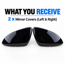 NINTE Front Side Mirror Covers Fit for VW Golf MK7 2013-2017 MK7.5 GTI GTD R 2013-2018 Painted Gloss Black ABS Pair