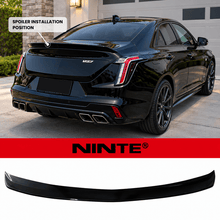 Load image into Gallery viewer, NINTE Rear Trunk Spoiler Wing Fit for Cadillac CT4 Luxury Premium Luxury Sport V and V Blackwing 4-Door Sedan 2020-2024 Gloss Black ABS One Piece V Style - NINTE