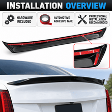 NINTE Rear Trunk Spoiler Wing Fit for Cadillac CT4 Luxury Premium Luxury Sport V and V Blackwing 4-Door Sedan 2020-2024 Gloss Black ABS One Piece V Style - NINTE