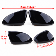 NINTE Front Side Mirror Covers Fit for VW Golf MK7 2013-2017 MK7.5 GTI GTD R 2013-2018 Painted Gloss Black ABS Pair