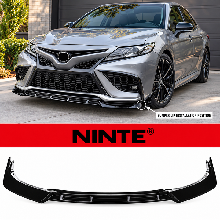 NINTE Front Bumper Lip Splitter Fit for Toyota Camry SE XSE 2018-2023 Painted Gloss Black Sport Style