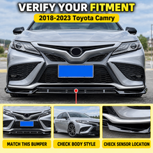 NINTE Front Bumper Lip Splitter Fit for Toyota Camry SE XSE 2018-2023 Painted Gloss Black Sport Style