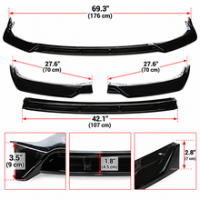 NINTE Front Bumper Lip Splitter Fit for Toyota Camry SE XSE 2018-2023 Painted Gloss Black Sport Style