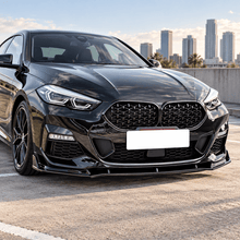 NINTE Front Bumper Lip Splitter Kit Fit for BMW 2-Series F44 220i 228i M235i Gran Coupe M-Sport 2020-2024 Painted Gloss Black ABS 3-Piece Sport Style