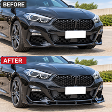 NINTE Front Bumper Lip Splitter Kit Fit for BMW 2-Series F44 220i 228i M235i Gran Coupe M-Sport 2020-2024 Painted Gloss Black ABS 3-Piece Sport Style