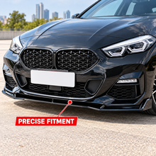 NINTE Front Bumper Lip Splitter Kit Fit for BMW 2-Series F44 220i 228i M235i Gran Coupe M-Sport 2020-2024 Painted Gloss Black ABS 3-Piece Sport Style