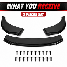 NINTE Front Bumper Lip Splitter Kit Fit for Chrysler 300 SRT 2015-2022 V2 Gloss Black Plastic 3 Piece Sport Style Without Logo - NINTE