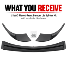 NINTE Front Bumper Lip Splitter Kit Fit for Chevrolet Corvette C6 Base 2006-2013 Matte Black Textured ABS 3-Piece ZR1 Style - NINTE