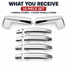NINTE Side Mirror Cover and Door Handle Cover Kit Fit for 2019-2026 Chevy Silverado GMC Sierra 1500 Chrome ABS Plastic Tape on Overlay - NINTE