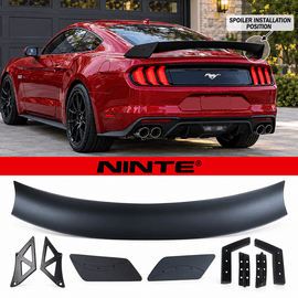 NINTE Rear Spoiler Wing Fit for Ford Mustang Coupe 2015-2023 Painted Matte Black ABS One Piece GT500 CFTP Style - NINTE