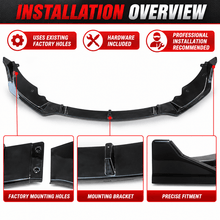 NINTE Front Bumper Lip Splitter Kit Fit for BMW 2-Series F44 220i 228i M235i Gran Coupe M-Sport 2020-2024 Painted Gloss Black ABS 3-Piece Sport Style