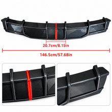 NINTE Rear Bumper Lip Splitter Diffuser with LED Brake Light Fit for Tesla Model X 2022-2025 Carbon Fiber Look One Piece Sport Style Without Logo - NINTE