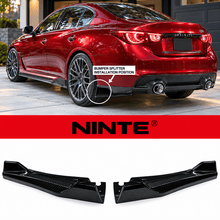 Load image into Gallery viewer, NINTE Rear Bumper Apron Splitter Kit Fit for Infiniti Q50 Sedan 2018-2024 Carbon Fiber Look Painted ABS 2-Piece - NINTE