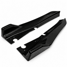 NINTE Rear Bumper Apron Splitter Kit Fit for Infiniti Q50 Sedan 2018-2024 Carbon Fiber Look Painted ABS 2-Piece - NINTE