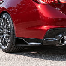 NINTE Rear Bumper Apron Splitter Kit Fit for Infiniti Q50 Sedan 2018-2024 Carbon Fiber Look Painted ABS 2-Piece - NINTE