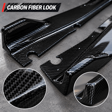 NINTE Rear Bumper Apron Splitter Kit Fit for Infiniti Q50 Sedan 2018-2024 Carbon Fiber Look Painted ABS 2-Piece - NINTE