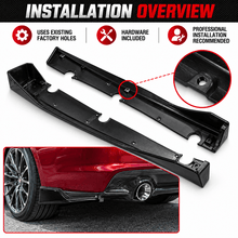 NINTE Rear Bumper Apron Splitter Kit Fit for Infiniti Q50 Sedan 2018-2024 Carbon Fiber Look Painted ABS 2-Piece - NINTE