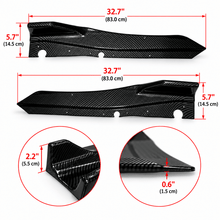 NINTE Rear Bumper Apron Splitter Kit Fit for Infiniti Q50 Sedan 2018-2024 Carbon Fiber Look Painted ABS 2-Piece - NINTE