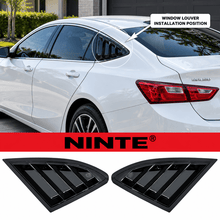 Load image into Gallery viewer, NINTE Rear Side Window Louvers Kit Fit for Chevy Malibu LS/LT/RS Sedan 4-Door 2016-2024 ABS Gloss Black 2-Piece - NINTE