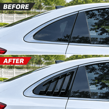 NINTE Rear Side Window Louvers Kit Fit for Chevy Malibu LS/LT/RS Sedan 4-Door 2016-2024 ABS Gloss Black 2-Piece - NINTE