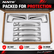 NINTE Side Mirror Cover and Door Handle Cover Kit Fit for 2019-2026 Chevy Silverado GMC Sierra 1500 Chrome ABS Plastic Tape on Overlay - NINTE