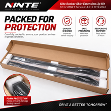 NINTE Side Rocker Skirt Extension Lip Kit Fit for BMW 8 Series G14 Cabrio G15 Coupe 2019-2024 Painted Carbon Fiber Look AC Style