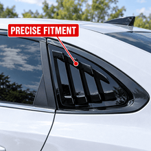 NINTE Rear Side Window Louvers Kit Fit for Chevy Malibu LS/LT/RS Sedan 4-Door 2016-2024 ABS Gloss Black 2-Piece - NINTE