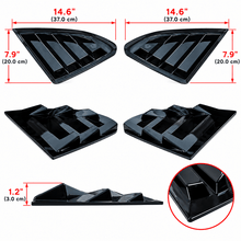 NINTE Rear Side Window Louvers Kit Fit for Chevy Malibu LS/LT/RS Sedan 4-Door 2016-2024 ABS Gloss Black 2-Piece - NINTE