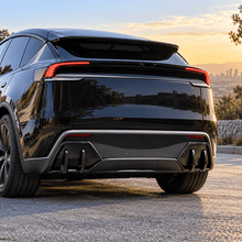NINTE Rear Bumper Diffuser Lip Splitter Kit Fit for Tesla Model Y Juniper 2025-2026 Gloss Black ABS 2-Piece Shark Fin Sport Style - NINTE