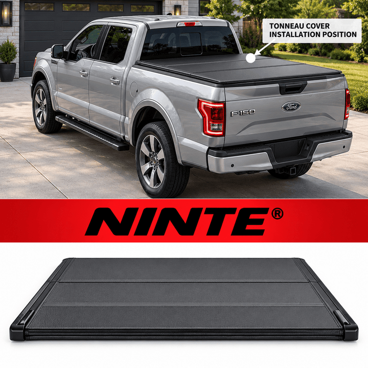 NINTE Black Soft Tri-Fold Tonneau Cover Fit for 2015-2026 Ford F-150 5.5-Ft Bed - NINTE