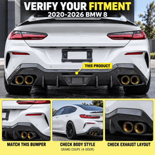 NINTE Rear Bumper Diffuser Spoiler Fit for BMW 8 Series G16 Grand Coupe 840i M850i 2020-2026 Painted Carbon Fiber Look Sport AC Style Without Logo - NINTE