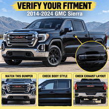 NINTE Exterior Door Handle Covers Fit for GMC Sierra 2014-2024 Painted Gloss Black ABS Tape on Trim - NINTE