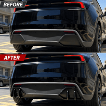 NINTE Rear Bumper Diffuser Lip Splitter Kit Fit for Tesla Model Y Juniper 2025-2026 Gloss Black ABS 2-Piece Shark Fin Sport Style - NINTE