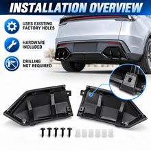 NINTE Rear Bumper Diffuser Lip Splitter Kit Fit for Tesla Model Y Juniper 2025-2026 Gloss Black ABS 2-Piece Shark Fin Sport Style - NINTE