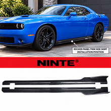 Load image into Gallery viewer, NINTE Side Rocker Panel Skirt Trim Kit Fit for Dodge Challenger SXT 2015-2023 Painted Carbon Fiber Look ABS Plastic Sport Style Without Logo - NINTE
