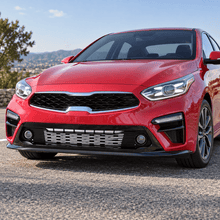 NINTE Front Lower Bumper Grille Fit for Kia Forte 2019-2021 Painted Black PP Direct Replacement with Daytime Running Lamp Holes - NINTE