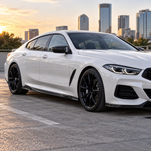 NINTE Side Rocker Panel Lip Kit Fit for 2019-2024 BMW 8 Series G16 Gran Coupe M850i 840i Painted Carbon Fiber Look 2-Piece AC Style
