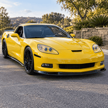 NINTE Front Bumper Lip Splitter Kit Fit for Chevrolet Corvette C6 Base 2005-2013 Painted Gloss Black ABS 3-Piece Sport Style Without Logo - NINTE