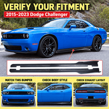 NINTE Side Rocker Panel Skirt Trim Kit Fit for Dodge Challenger SXT 2015-2023 Painted Carbon Fiber Look ABS Plastic Sport Style Without Logo - NINTE