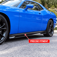 NINTE Side Rocker Panel Skirt Trim Kit Fit for Dodge Challenger SXT 2015-2023 Painted Carbon Fiber Look ABS Plastic Sport Style Without Logo - NINTE
