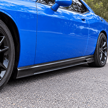 NINTE Side Rocker Panel Skirt Trim Kit Fit for Dodge Challenger SXT 2015-2023 Painted Carbon Fiber Look ABS Plastic Sport Style Without Logo - NINTE