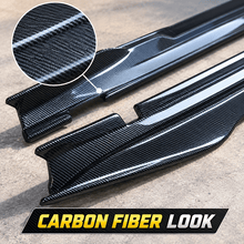 NINTE Side Rocker Panel Skirt Trim Kit Fit for Dodge Challenger SXT 2015-2023 Painted Carbon Fiber Look ABS Plastic Sport Style Without Logo - NINTE